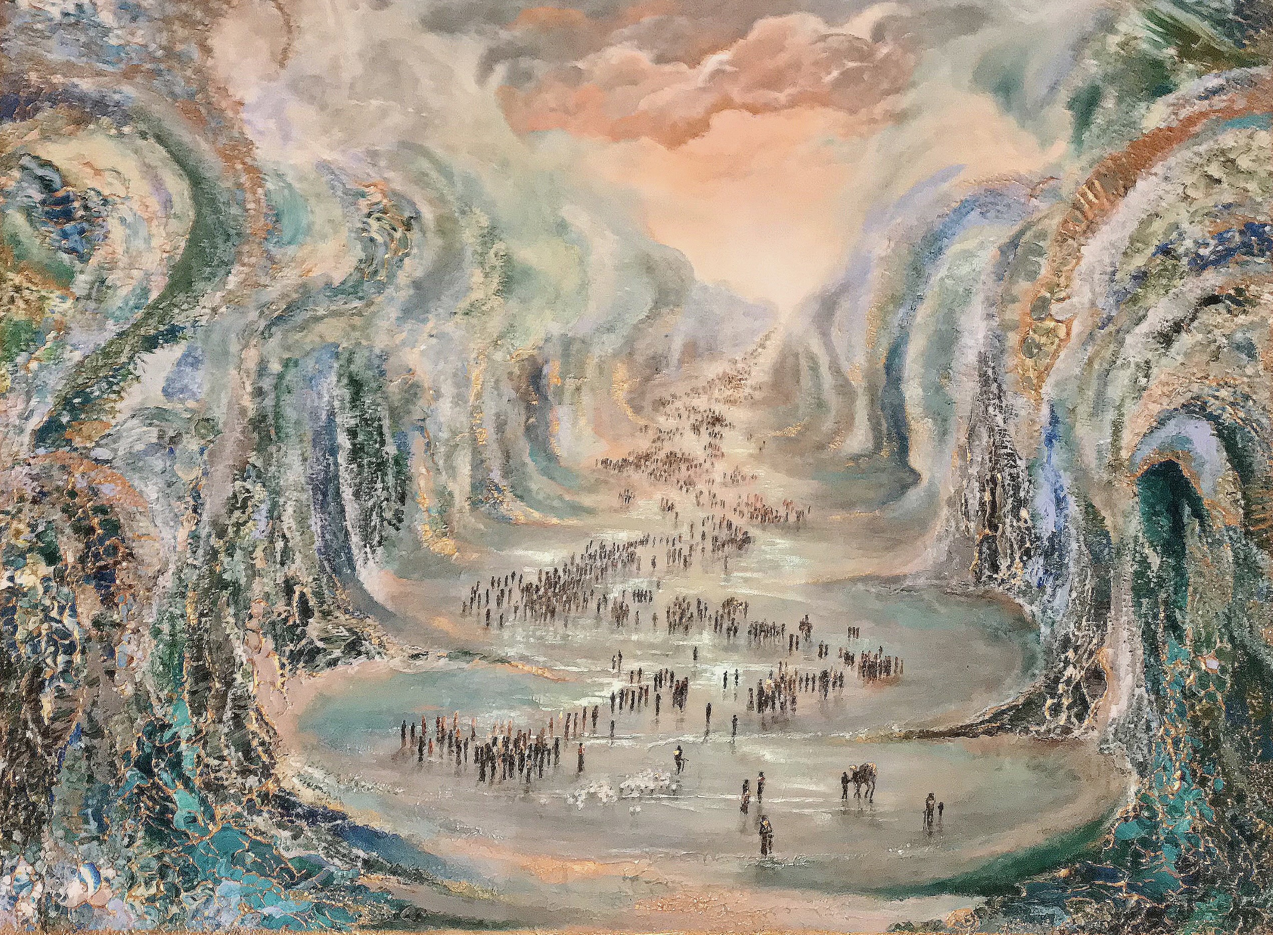 I paint intuitively — from within, straight onto the canvas.
Born in the mountains of northern Sweden and now based in Stockholm, I paint textured, abstract landscapes that reflect both outer and inner worlds.
Faith, nature, literature and music all leave their mark on my work.