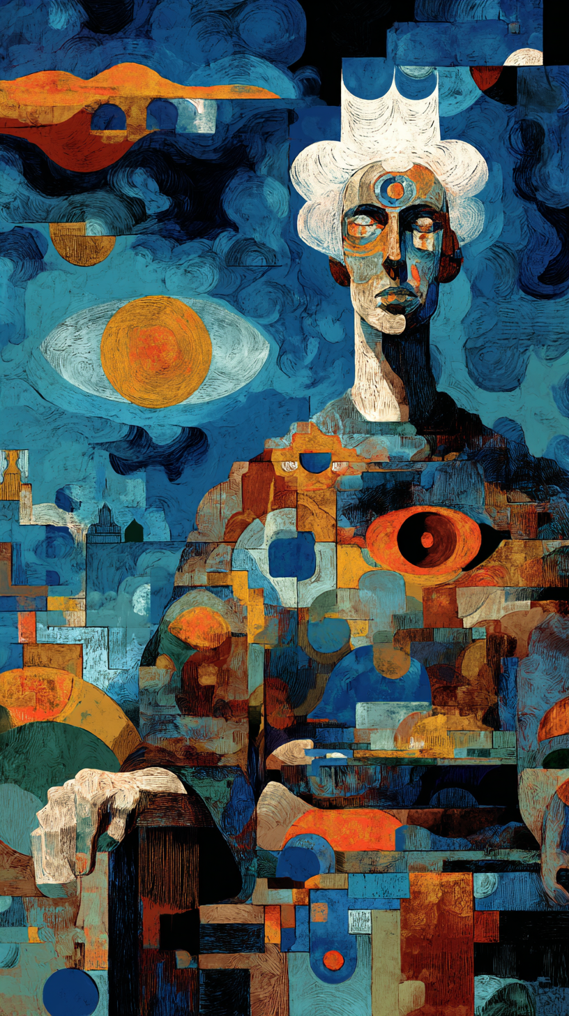 The face is barely held together.
Emotion leaks through marks. Nothing is refined here. That’s the point.