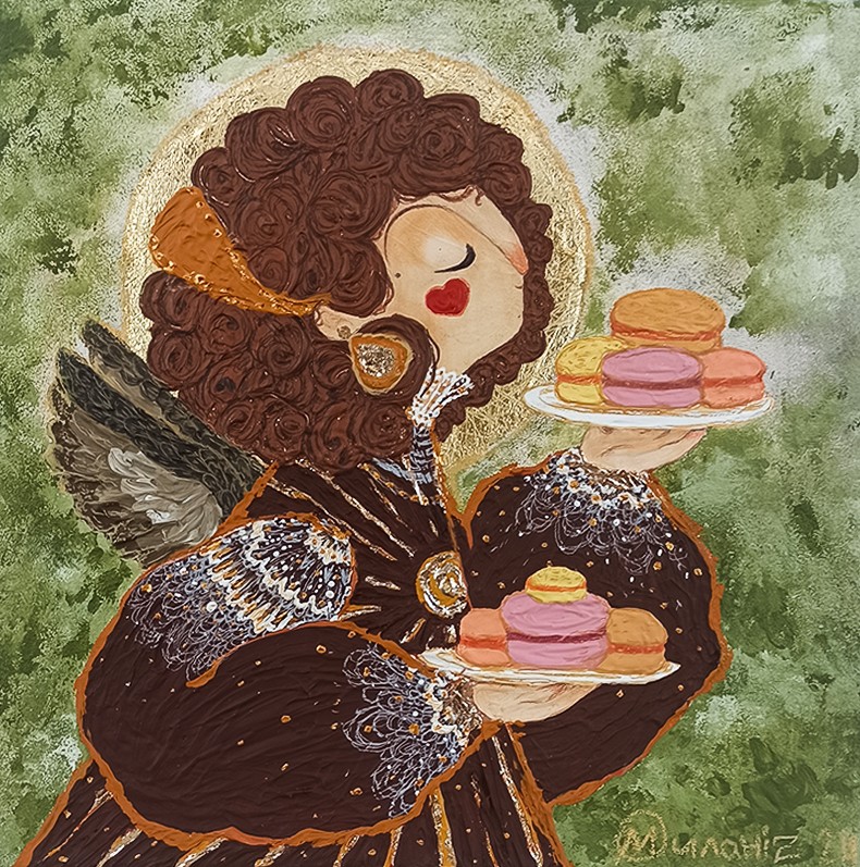 Cozy spring morning in a cafe. The aroma of coffee and fresh pastries, the chirping of birds and the rustling of trees from the warm wind...
