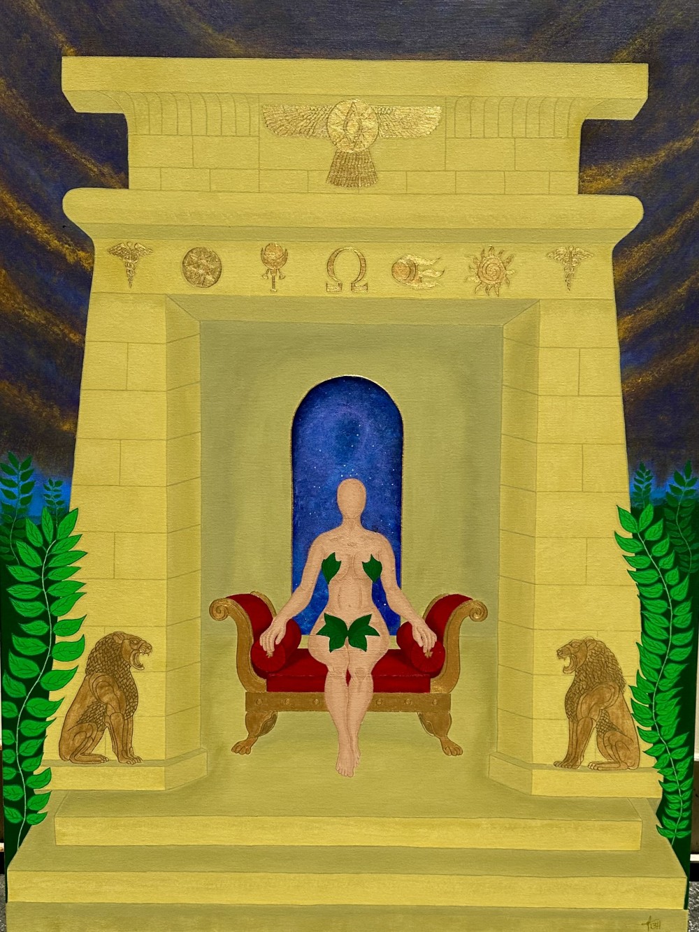 Sumerian goddess of creation, nature, and life. The primordial mother who shaped humanity. In later cultures, she became known as Gaia, the eternal pulse of the universe.

Acrylic on canvas 30x40 inch

Sacred Origins Exhibition Jutta Gallery NYC, June 25 - 28, 2025.