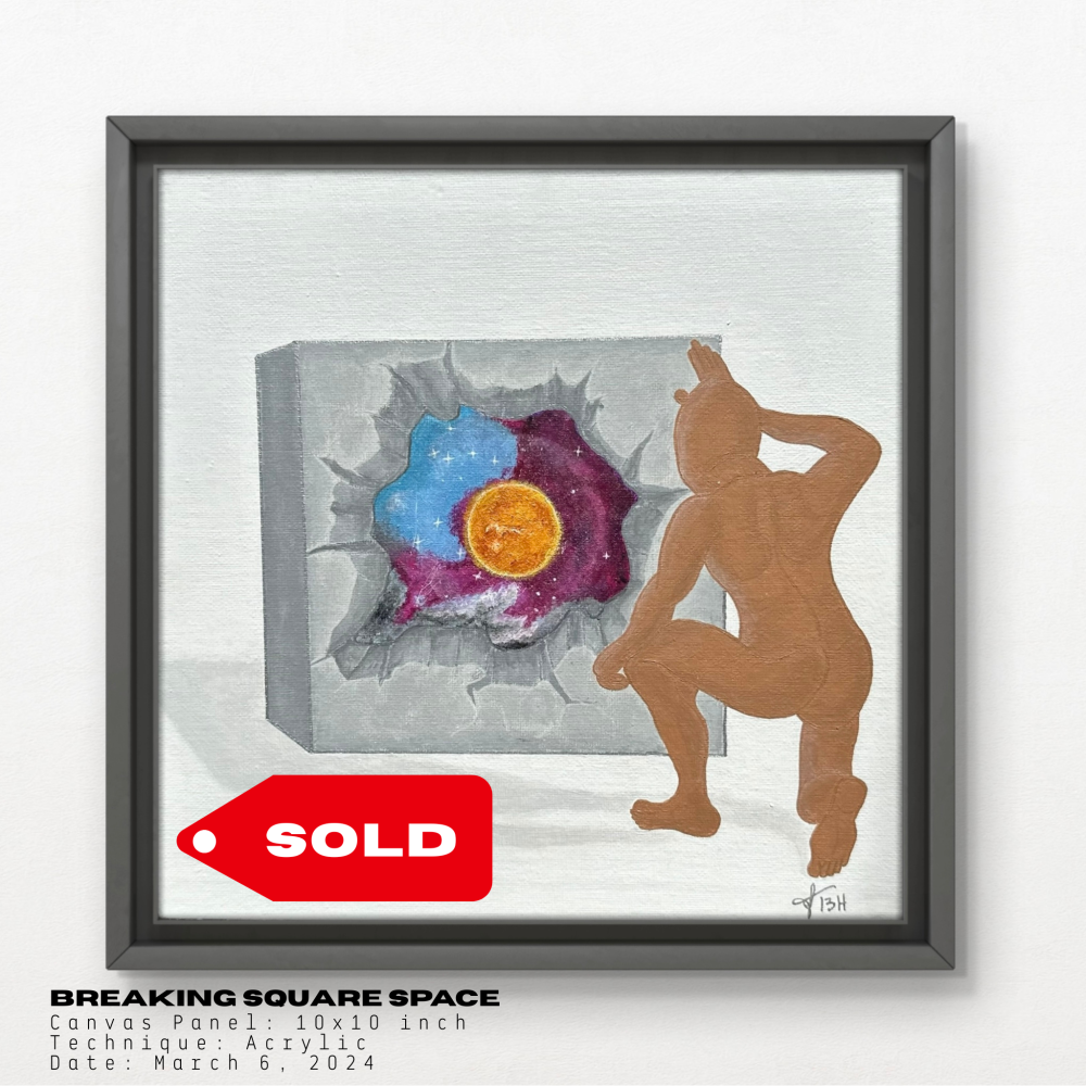 Refers to those places where everything becomes square and we need to transcend to be able to have a better vision of our abilities and skills and apply them on our path to the development of our abilities, which will lead us to a better version of ourselves. 

Specifications
Physical and digital art, belongs to the BLANKz Collection, it is a collection of physical art (canvas) and digital art (NFTs, BASE Network)

Canvas Panel: 10x10 inch
Technique: Acrylic
Date: March 6, 2024

SOLD: 11/22/25 M$H$