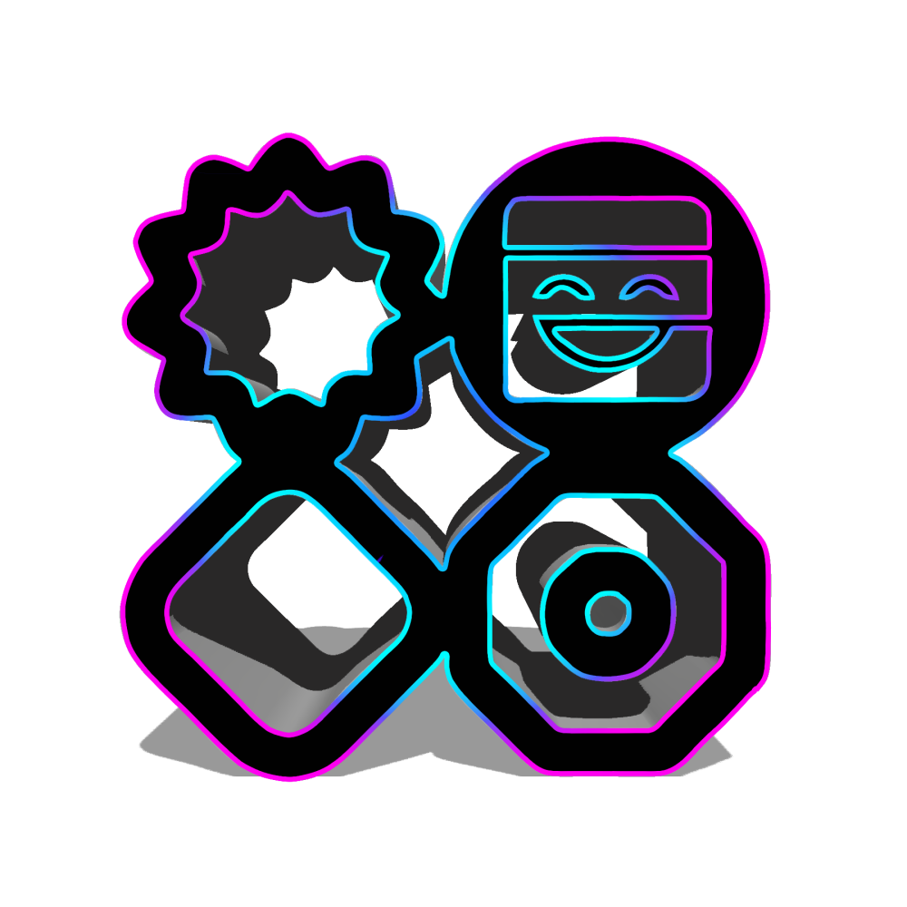 A simple 3D version of the orb.club logo with neon outlines. Designed for this curated gallery.