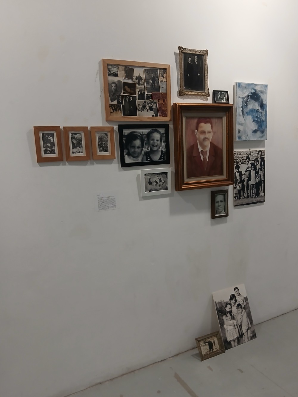 Assemblage de photos issues des archives familiales, peinture sur toile et série de tirages monotypes sur gel, encadrés en différents formats.
Les photographies sélectionnées concernent mes parents, Eusapia et Bruno, et leurs familles respectives. Eusapia Nalli est née le 28 février 1943  à Minervino Murge, un petit village des Pouilles perché sur le massif des Murge; elle et ses frères et sœurs ont émigré l'un après l'autre vers Milan et son arrière-pays au début des années 1960, très jeunes. Bruno Magatelli est né le 3 mars 1943 à Seghetto, un village de montagne, dans les Alpes Valtellines, à quelques kilomètres de la Suisse.  Ayant perdu ses deux parents, il quitte son village pour vivre chez son oncle et sa tante. Il commença à travailler très jeune. 
Mes parents se sont rencontrés en 1963,  dans un bar milanais, où Bruno travaillait comme barman. Ils se sont mariés en 1965, et Eusapia était enceinte de sept mois...