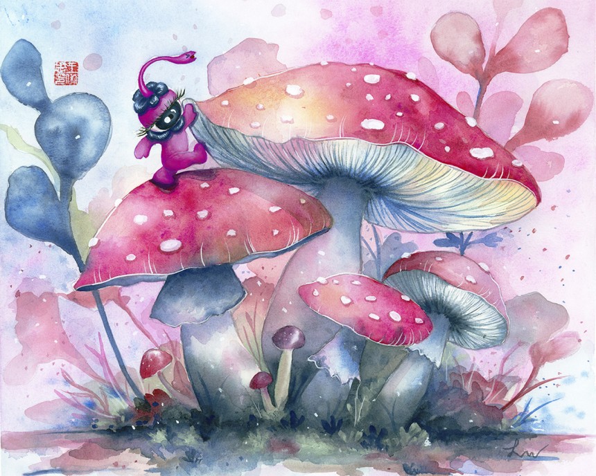 “Small But Mighty,” 2026, watercolor & gouache on paper, 13” x 18”, FREE domestic shipping