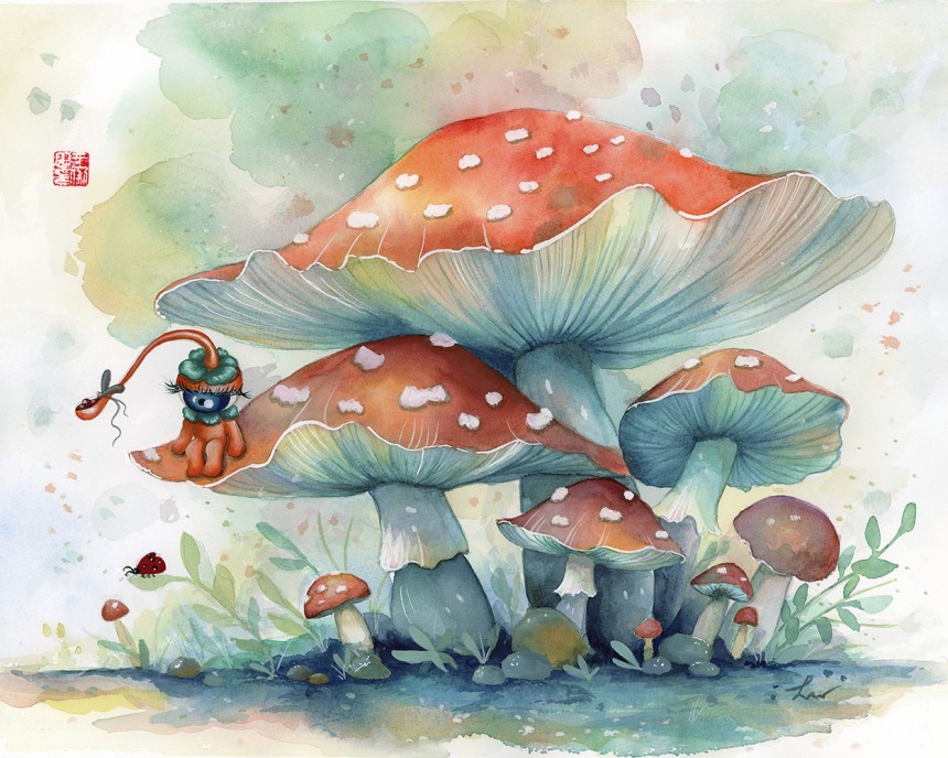 “Wonderstruck,” 2026, watercolor & gouache on paper, 13” x 18”, FREE domestic shipping