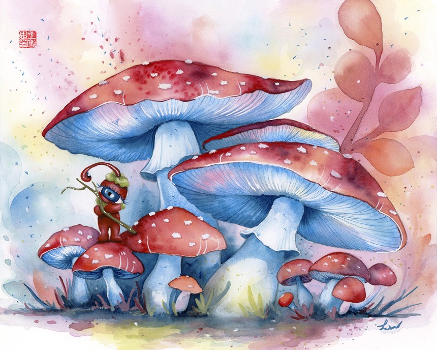 “Super Ready,” 2026, watercolor & gouache on paper, 13” x 18”, FREE domestic shipping