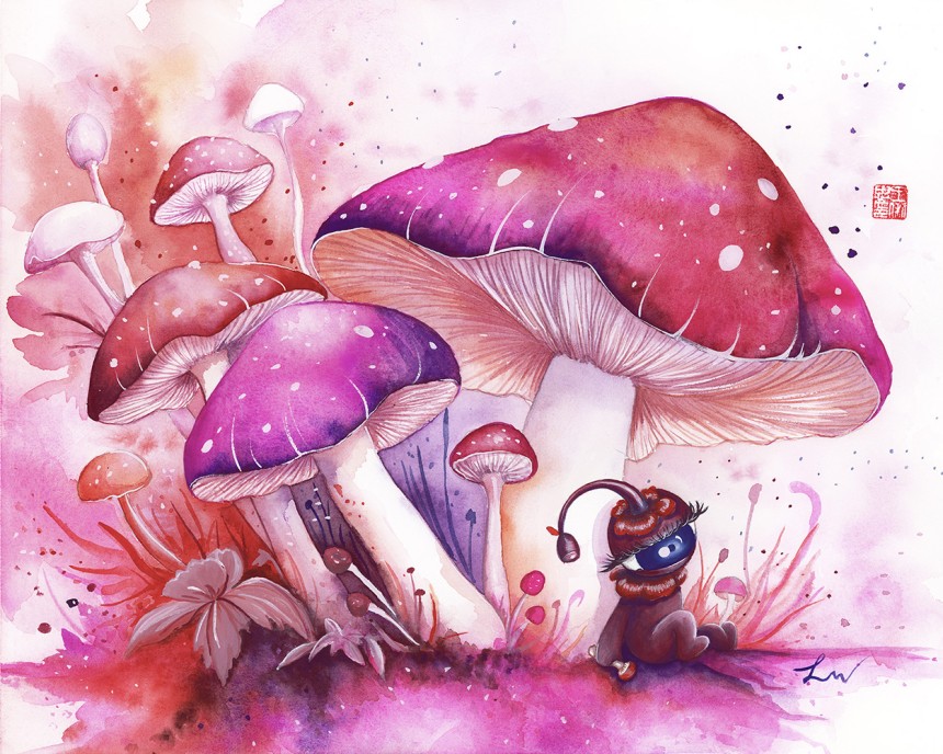 “Waiting for Love,” 2026, watercolor & gouache on paper, 13” x 18”, FREE domestic shipping