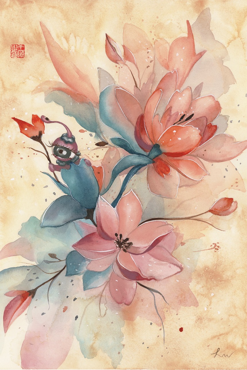 "Shape Shift," 2026, watercolor & gouache on paper, 18” x 13”, FRAMED, free domestic shipping