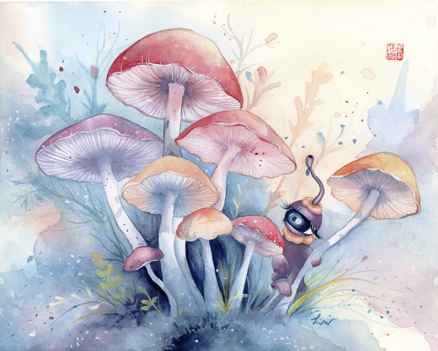 “Keep Climbing,” 2026, watercolor & gouache on paper, 13” x 18”, FREE domestic shipping