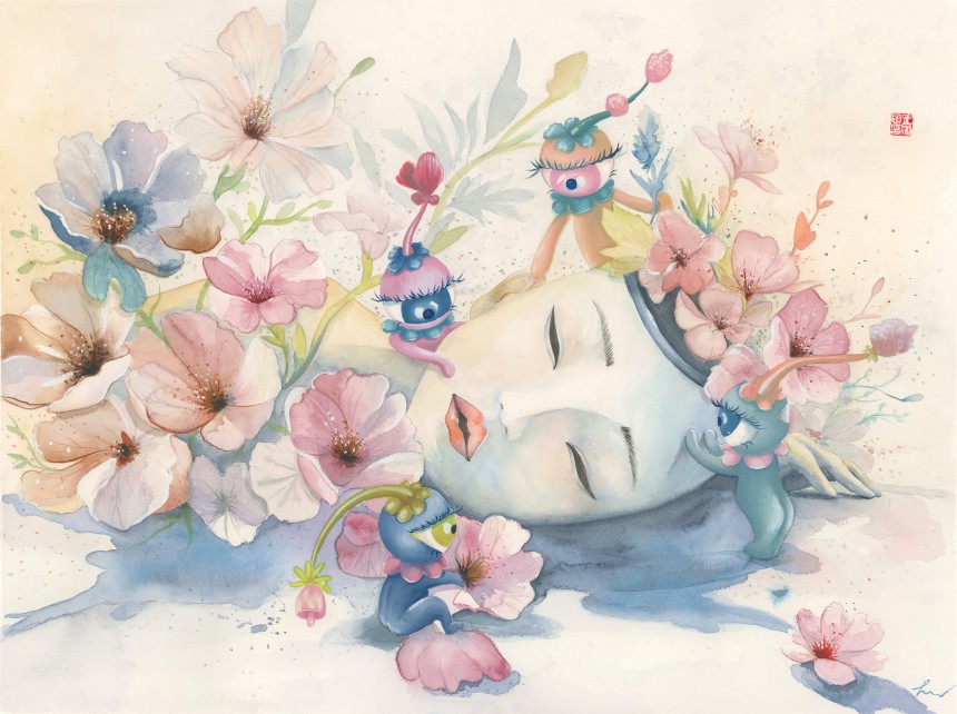 "Shell of Self #2," 2025, watercolor & gouache on paper, 22” x 30”, free domestic shipping