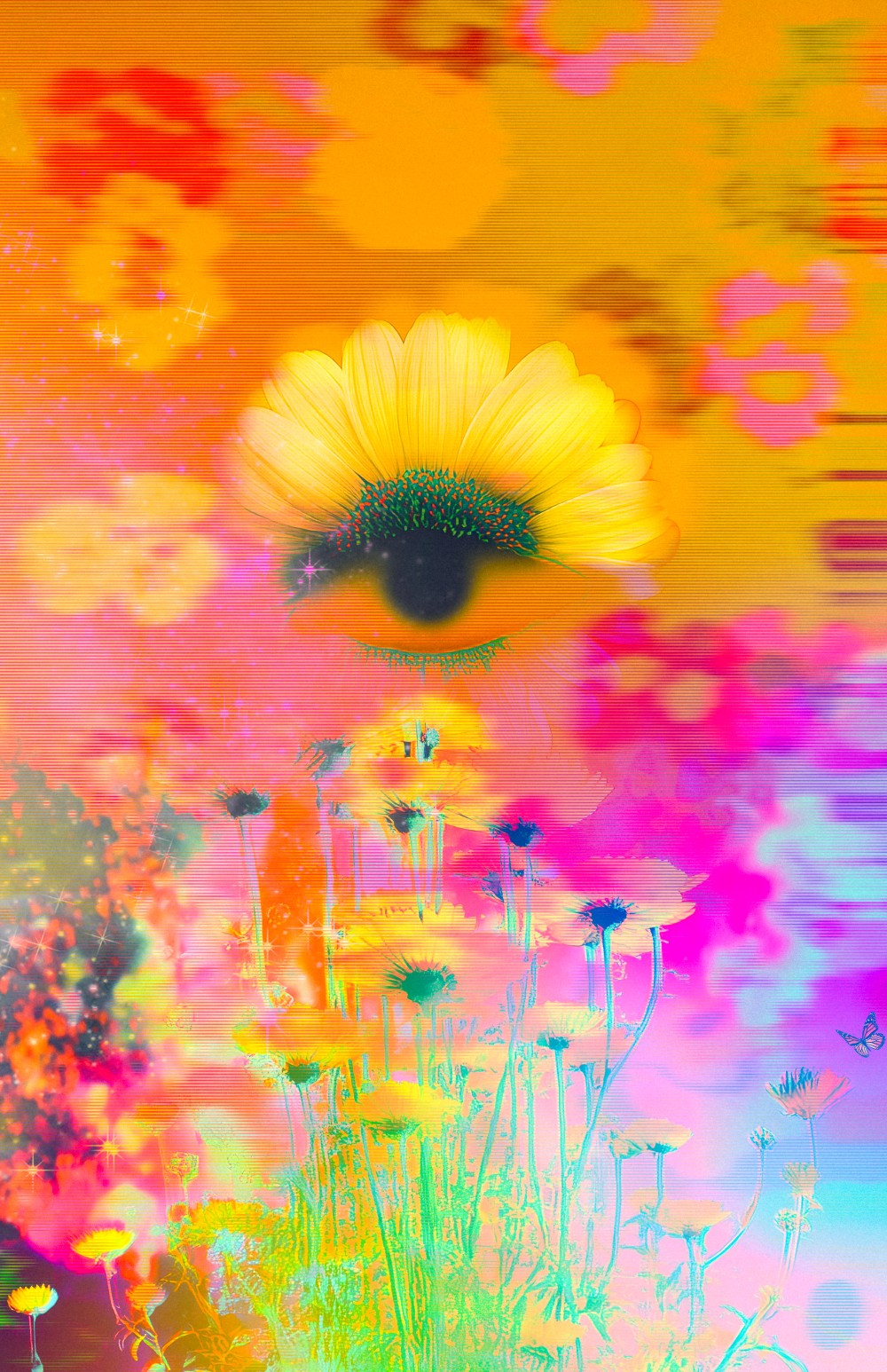 In the gold-rush of noon,
the Wind-Walker stirs—
barefoot on burning air,
scattering secrets in shimmer and sweat.

The flowers hum with heat-born spells,
every stem a current,
every breeze a spell of becoming.

Summer pulses electric—
a season of dazzle and daring,
where the magick of heat
unlocks color, breathes bloom,
and bursts open the gates of creation.