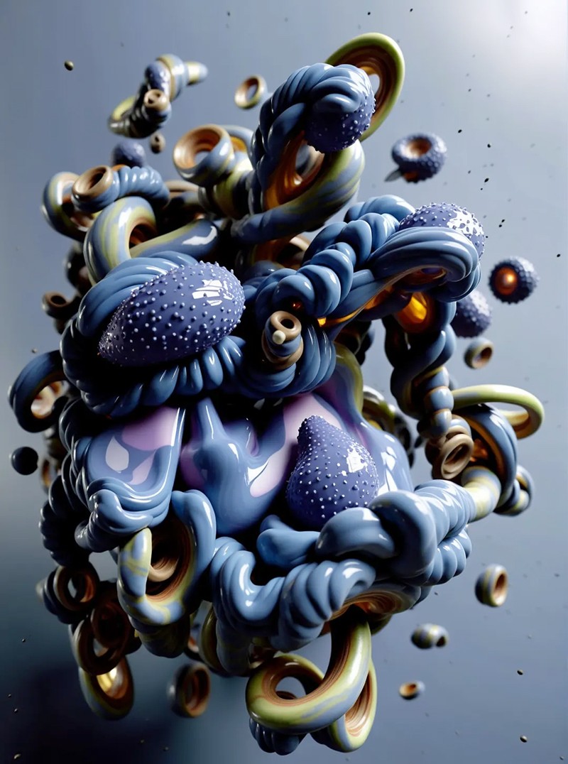 This image captures the spirit of a freehand doodle, transformed into an intricate, almost biological sculpture. It's a testament to the unexpected beauty found when abstract lines are given form.