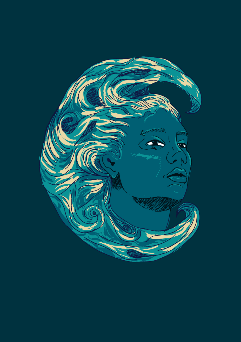 Fineliner and digital drawing