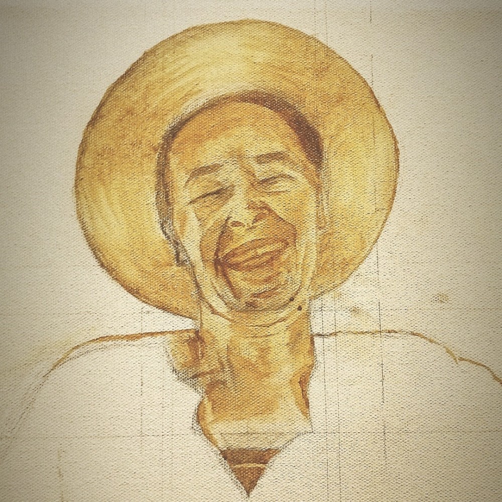 A sepia grisaille of my mother's beautiful smile.