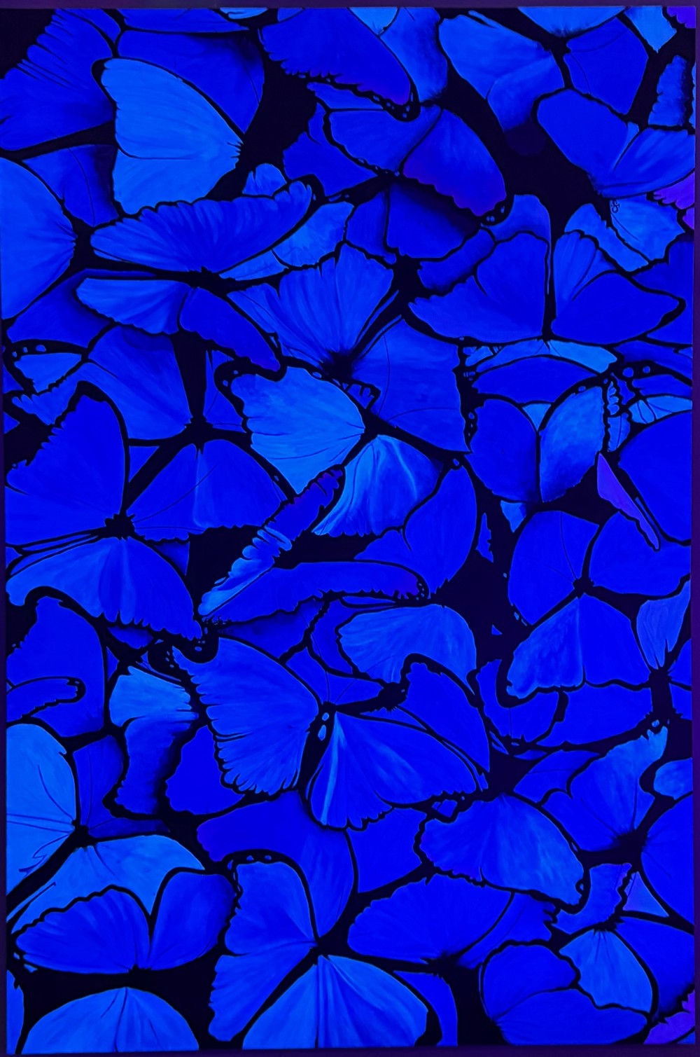 40” x 60”, acrylic and uv reactive acrylic on canvas, 12-2025, under UV Light