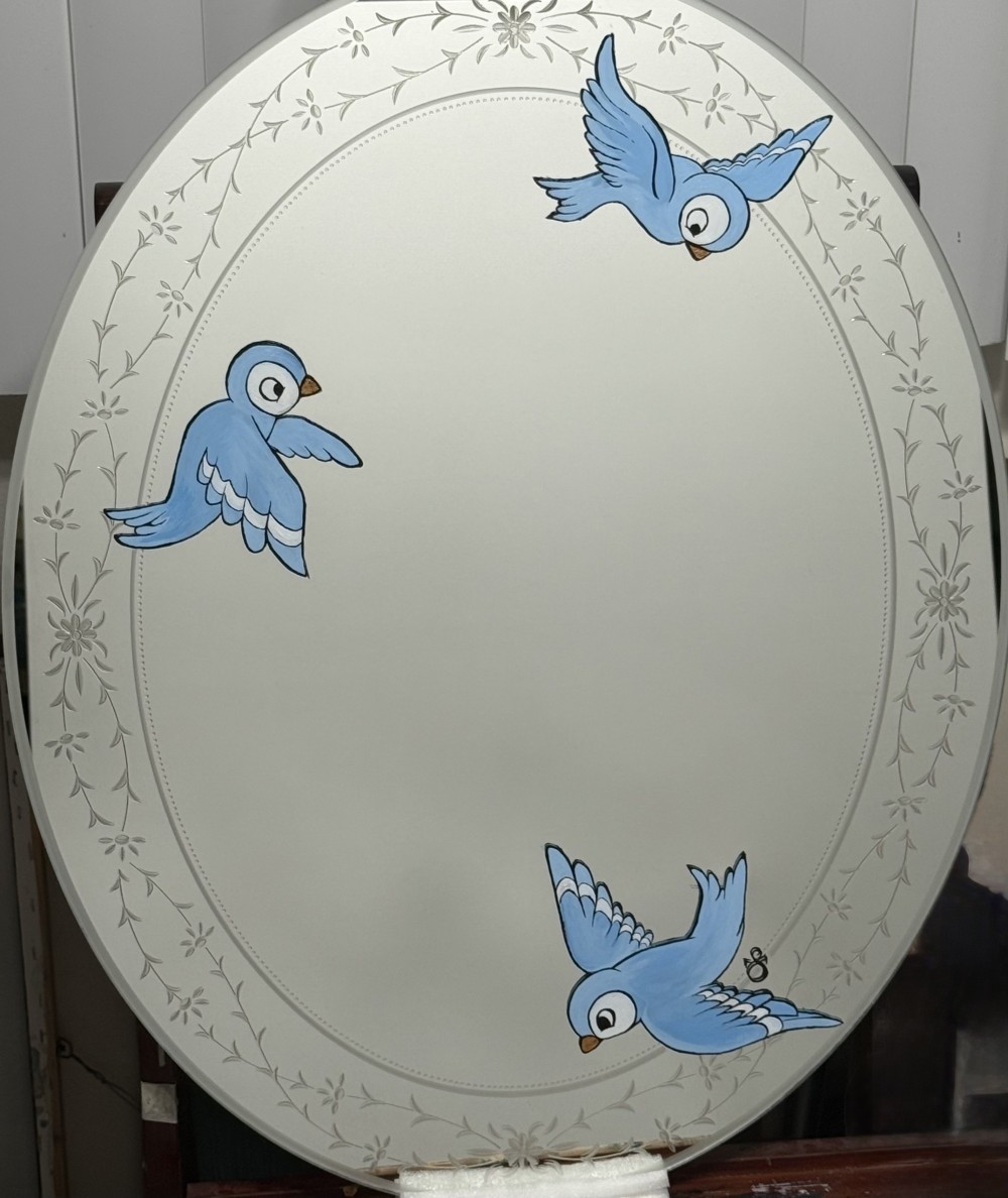 Now you can feel like a Disney Character any Day! 
28” x 24” • oil paint on recycled mirror
5-2025