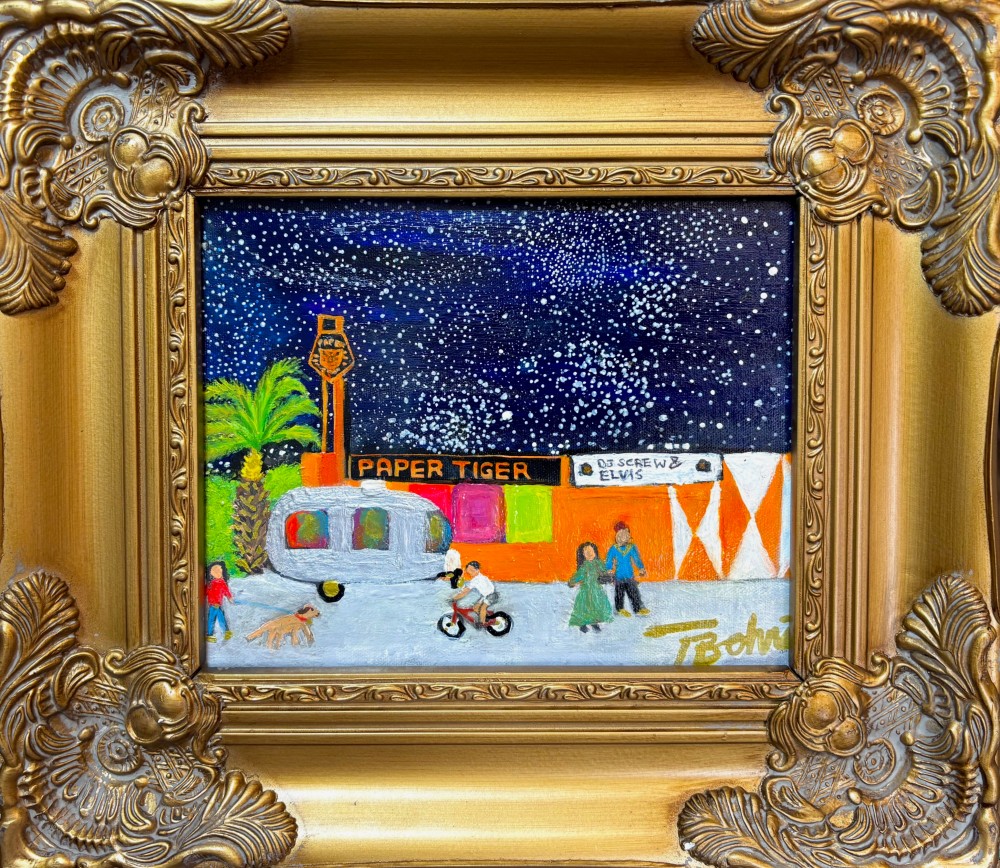 8”x10” acrylic on canvas painting in ornate frame