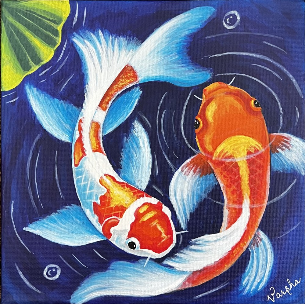 Acrylics on 20cm x 20cm canvas. Japan series.