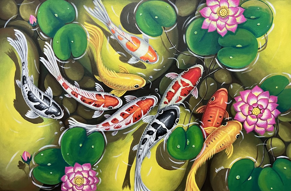 Acrylics on 90cm x 60cm canvas.