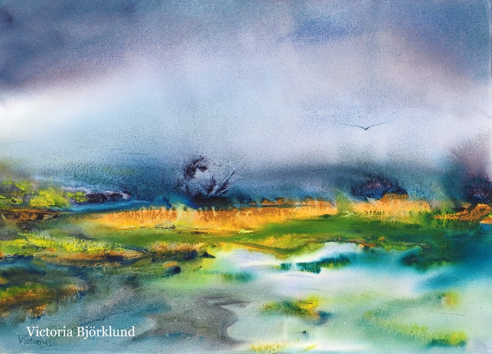 "After the storm", watercolour 56x76 cm, 2025