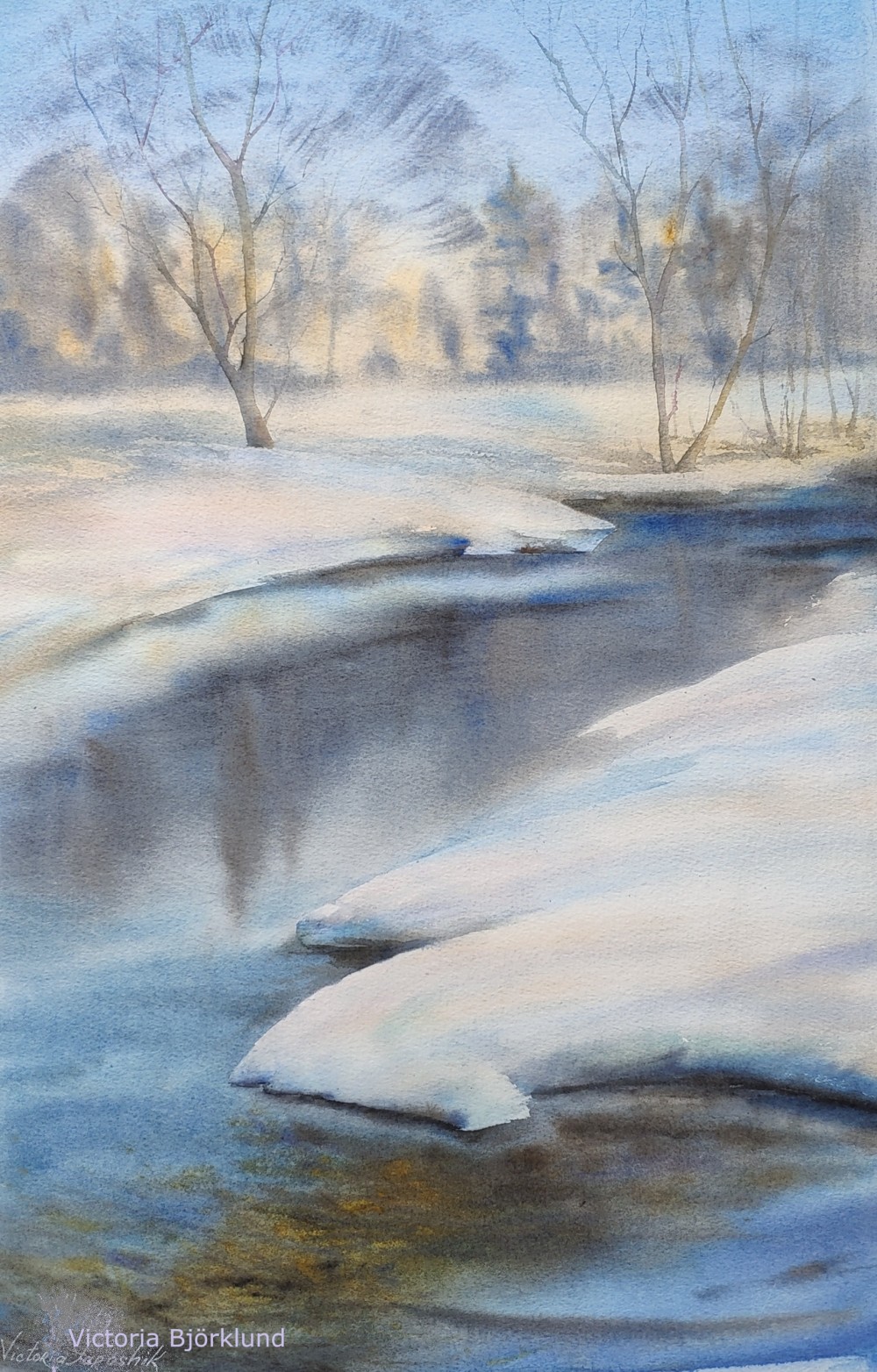 "The spring is coming", watercolour 38x56 cm, 2019. IWS International watercolour exhibition tour "Our Wonderful World” 2020  Poland- Ukraine 10.07- 04.10.2020.