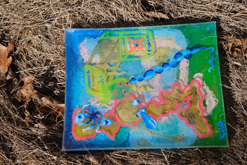 3D resin acrylic surrealism block