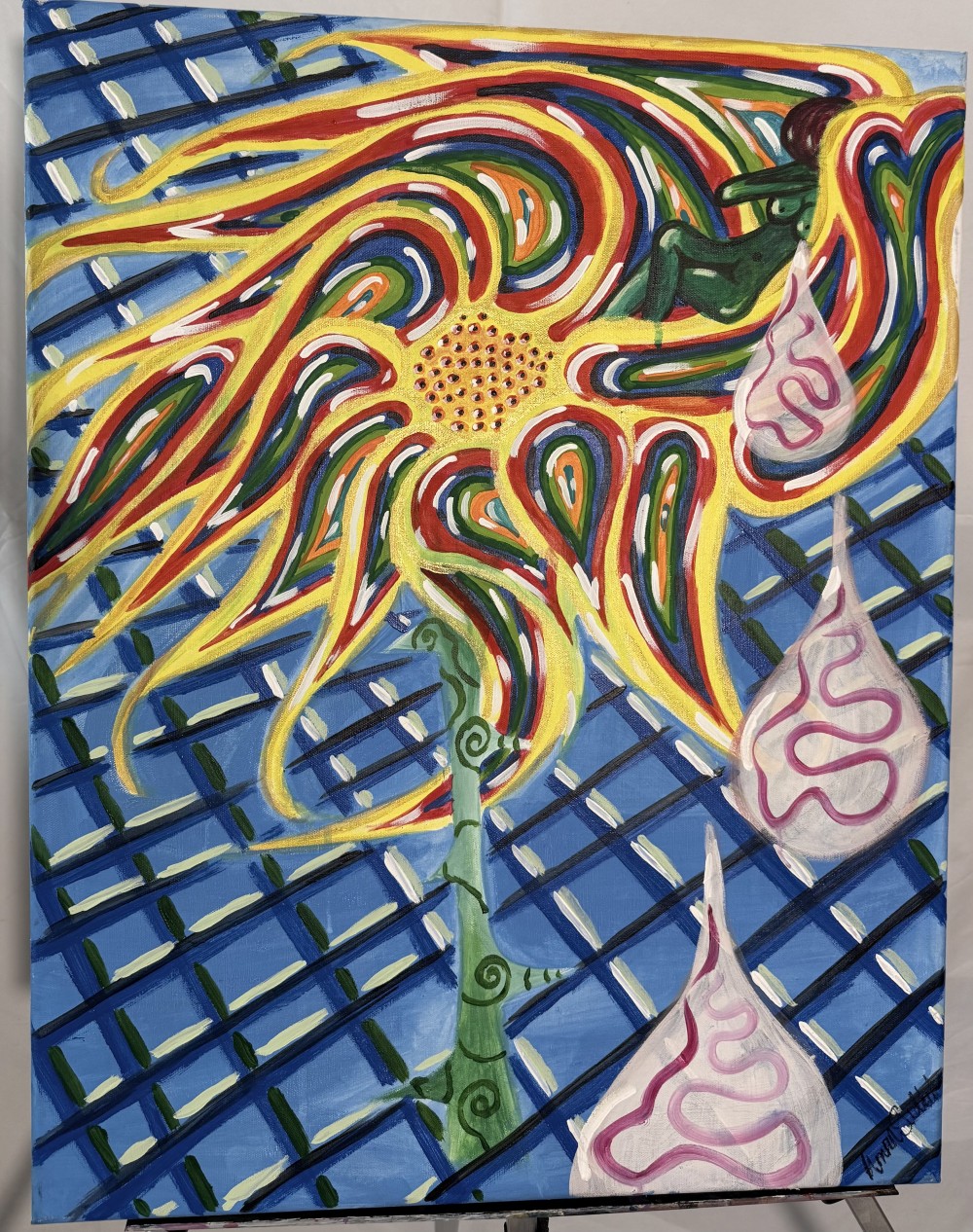 A surrealist expression of emotion and passion through the process of automation

22x28 Acrylic on canvas