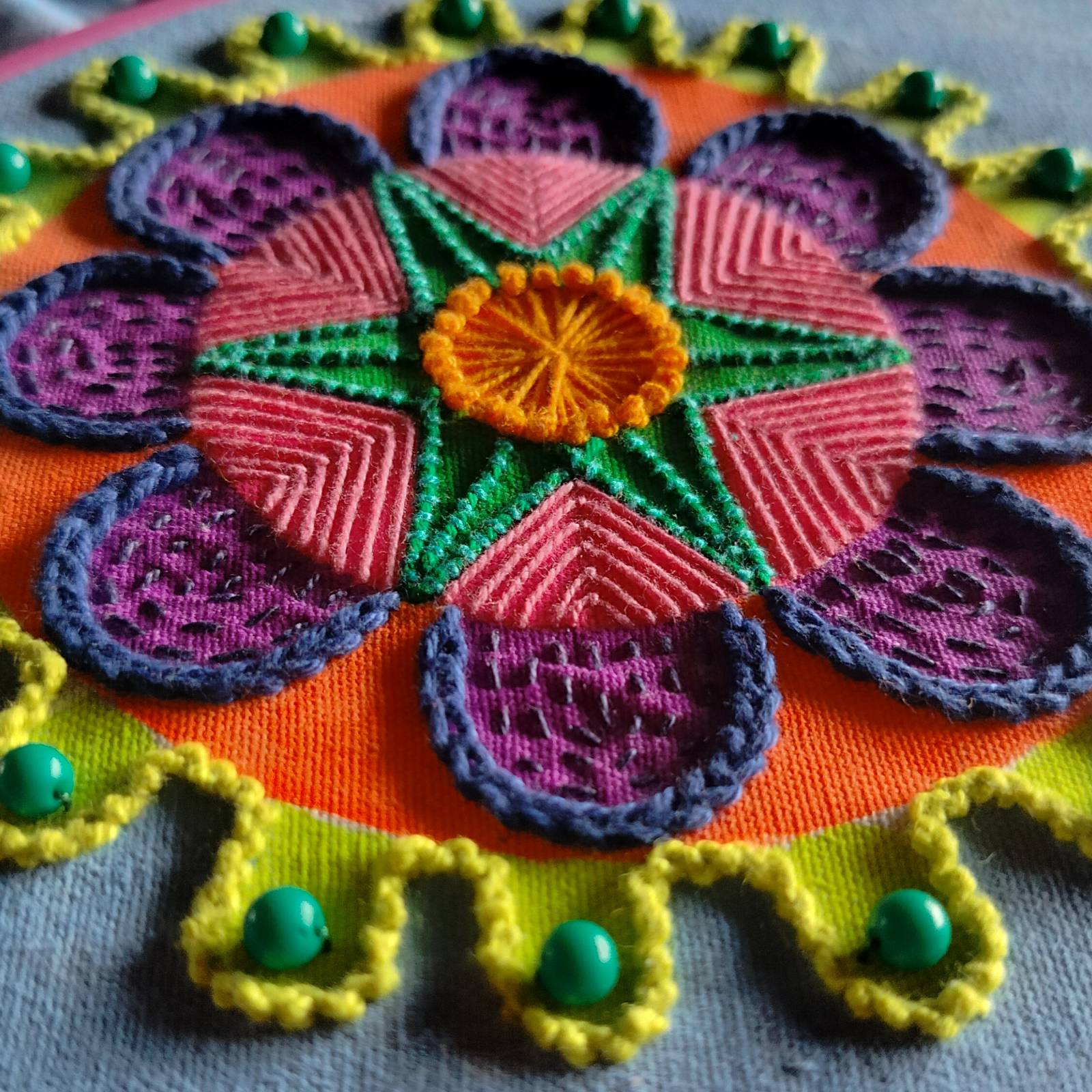 I am a fiber artist, travelling embroiderer and explorer of the worlds.

Through the process of embroidery, I engage in a dialogue between the past and the present, honoring ancestral techniques while pushing the boundaries of modern design. Each stitch serves as a connection to heritage, yet the overall composition reflects a fresh perspective that challenges conventional notions of textile art. This ongoing exploration invites viewers to appreciate the intricate interplay of tradition and innovation, ultimately creating a rich tapestry of visual experiences.